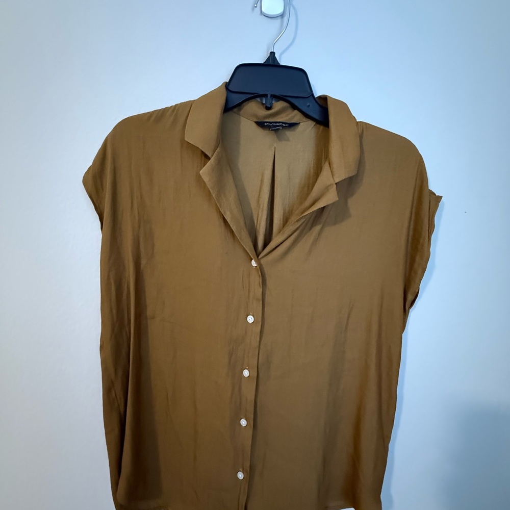 Banana Republic Tan Button-Down Shirt